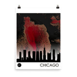 Chicago + Rose Poster