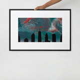 NYC Cityscape Matte Paper Framed Poster With Mat